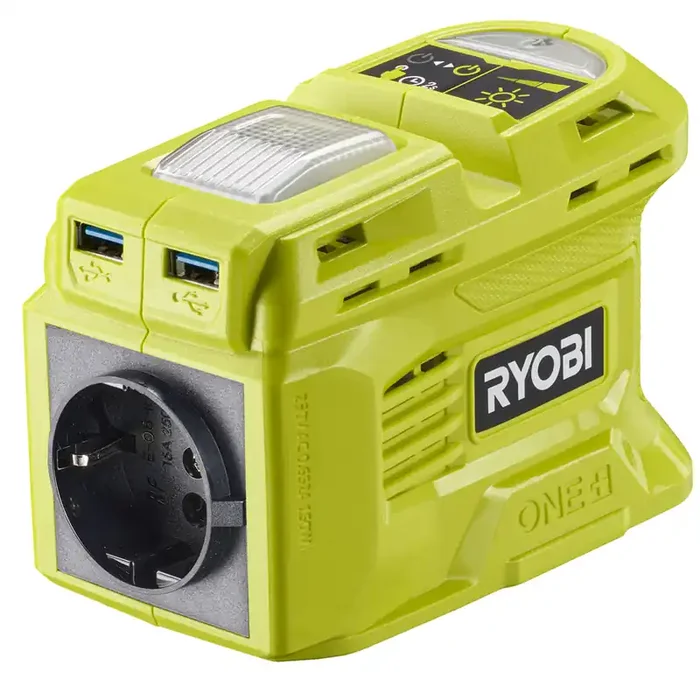 Ryobi RY18BI150B-0 – Inverter 18V – Potenza 150 W – Funzione caricabatterie – SENZA BATTERIA