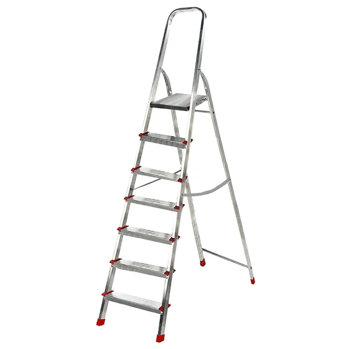 Scalandrino in alluminio con cavalletto Alice 7, 7 gradini, 2.15mt
