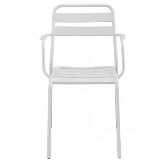 Sedia con braccioli in metallo BRISTOL impilabile da esterno