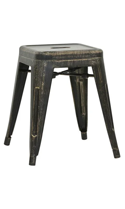 Set 4 Sgabelli stile industrial in metallo effetto anticato