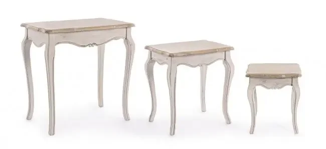 Set mit 3 Clarisse Couchtischen aus Holz