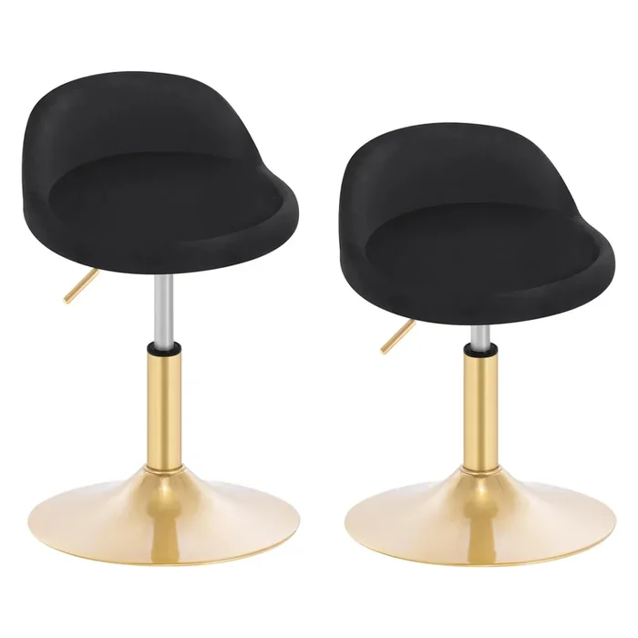 Sgabelli Set 2 Pezzi Salotto Casa Arredamento Diversi Colori Velluto Metallo Regolabile Altezza