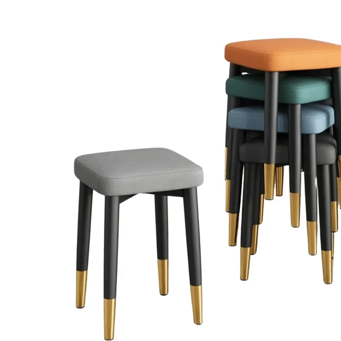 Sgabello Basso Decorazione Salotto Design Moderno Decorazione Casa Azzurro Grigio Giallo