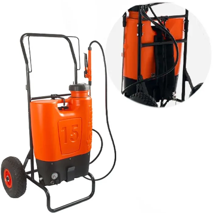 Stocker 1247 – Pompa irroratrice a spalla con trolley – 15L – 12V – 10Ah