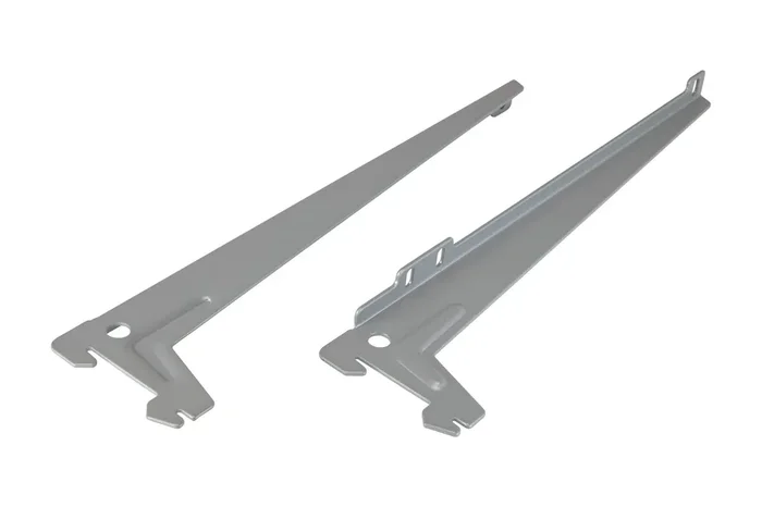 Supporto angolare foro unico 28 cm 55 kg argento 2 pz