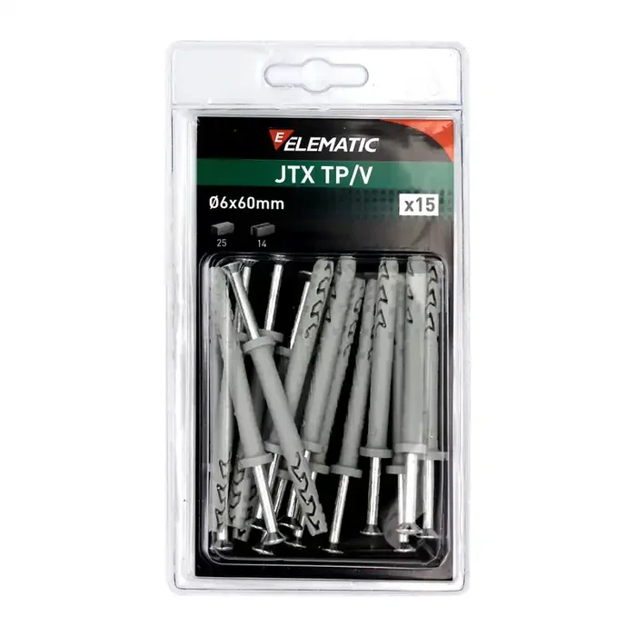 TASSELLO ELEMATIC JTX TP/V 6X60 C/VITI BLISTER 15 PZ