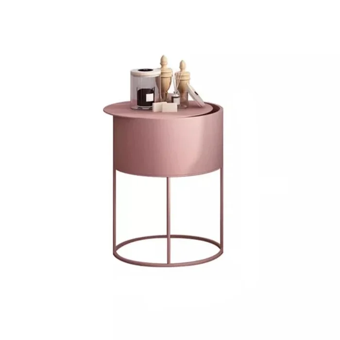 Tavolino Materiale Metallo Design Moderno Arredo Salotto Decorazione Casa Rosa Bianco