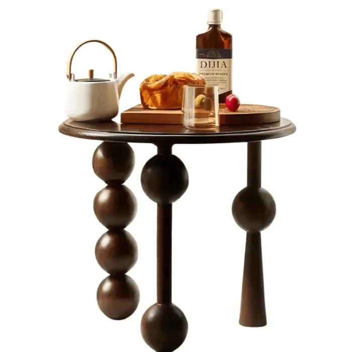 Tavolino Salotto Materiale Legno Marrone Scuro Design Creativo Decorazione Moderna