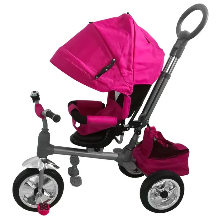 Triciclo per Bambini Kid Go Luxury Rosa con Sedile Girevole