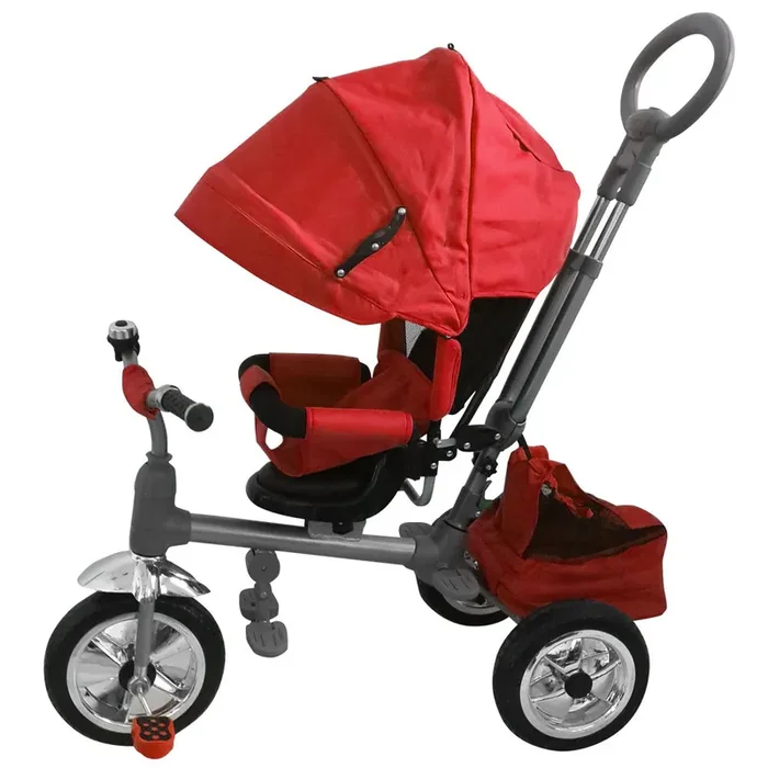 Triciclo per Bambini Kid Go Luxury Rosso con Sedile Girevole