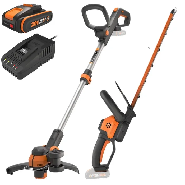 Worx WG918E – Kit Tagliasiepi + Tagliabordi a batteria – 20/2Ah